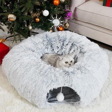 Cat Tunnels for Indoor Cats, Cat Tunnel Bed Under Christmas Tree, Collapsible...