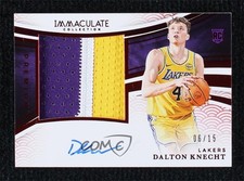 2024-25 Immaculate Premium International Red 6/15 Dalton Knecht Patch Auto 9su