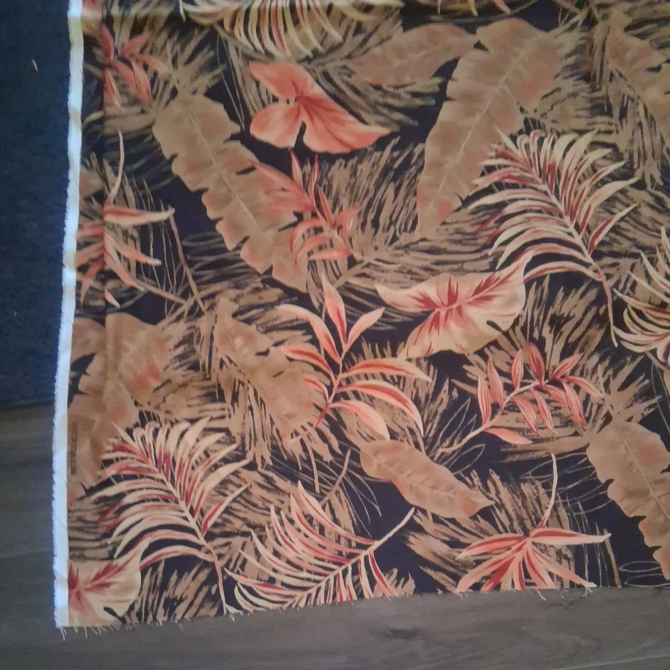 Tecido floral folhas de palmeira tropical 7 pés 8 polegadas de comprimento X 44 de largura - Imagem 3 de 4