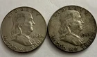 Lot of 2 Franklin Half Dollars Silver 50C 1962 1963 Philadelphia Business