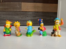 Vintage Burger King 1990 The Simpsons Complete Set If 5 PVC Toy Figures