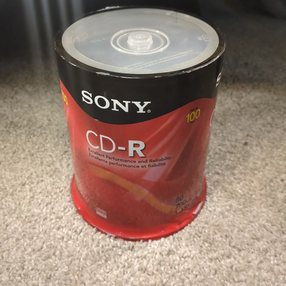 (6x) Sony CD-R 700MB 80min 1-48x Blank Storage Media Discs CDs 100 Pack - Sealed - Image 3 of 4