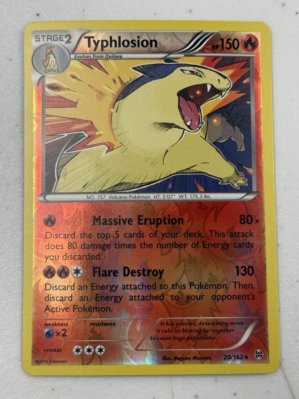 Pokemon Typhlosion 20/162 Breakthrough Reverse Holo LP