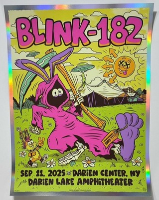 Blink 182 Poster Darien Lake Amp NY 9/11/25 Silkscreen Official S