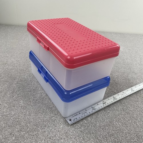 Vtg Spacemaker Jumbo Large Pencil Box Storage Crayon Marker Pink Blue Y2K - Picture 4 of 15