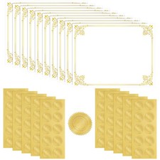 Certificate Paper 50 Sheets 11x8.5 Inches 100 Gold Seals Graduation Diploma
