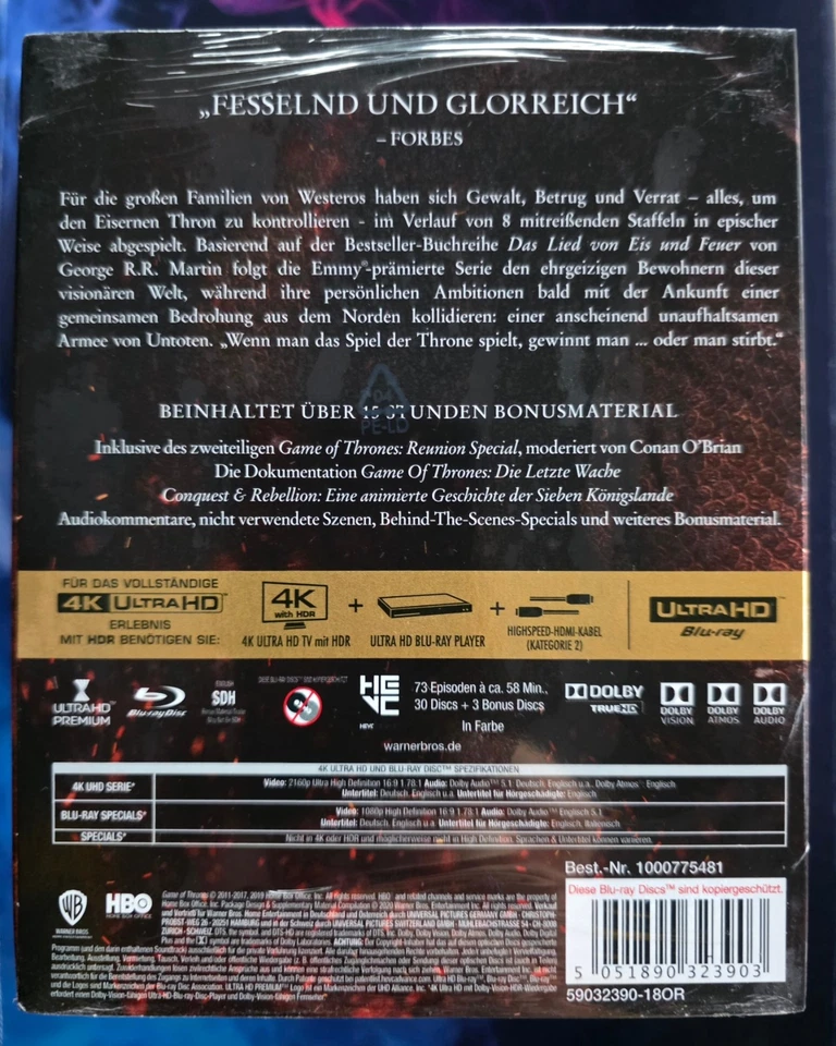 Game of Thrones - 4K Ultra HD + Blu-ray / Komplette Staffel, OVP - Bild 2 von 2