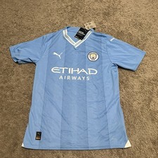 Manchester City Jersey Mens Medium Puma Premier League Football 23/24 Home Kit