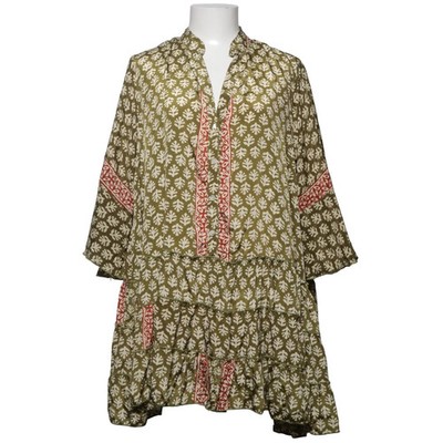 The Ashram Closet, Kleid, Größe: L, Grün/Rot/Weiß, Polyester/Seide, Blumen #hr2