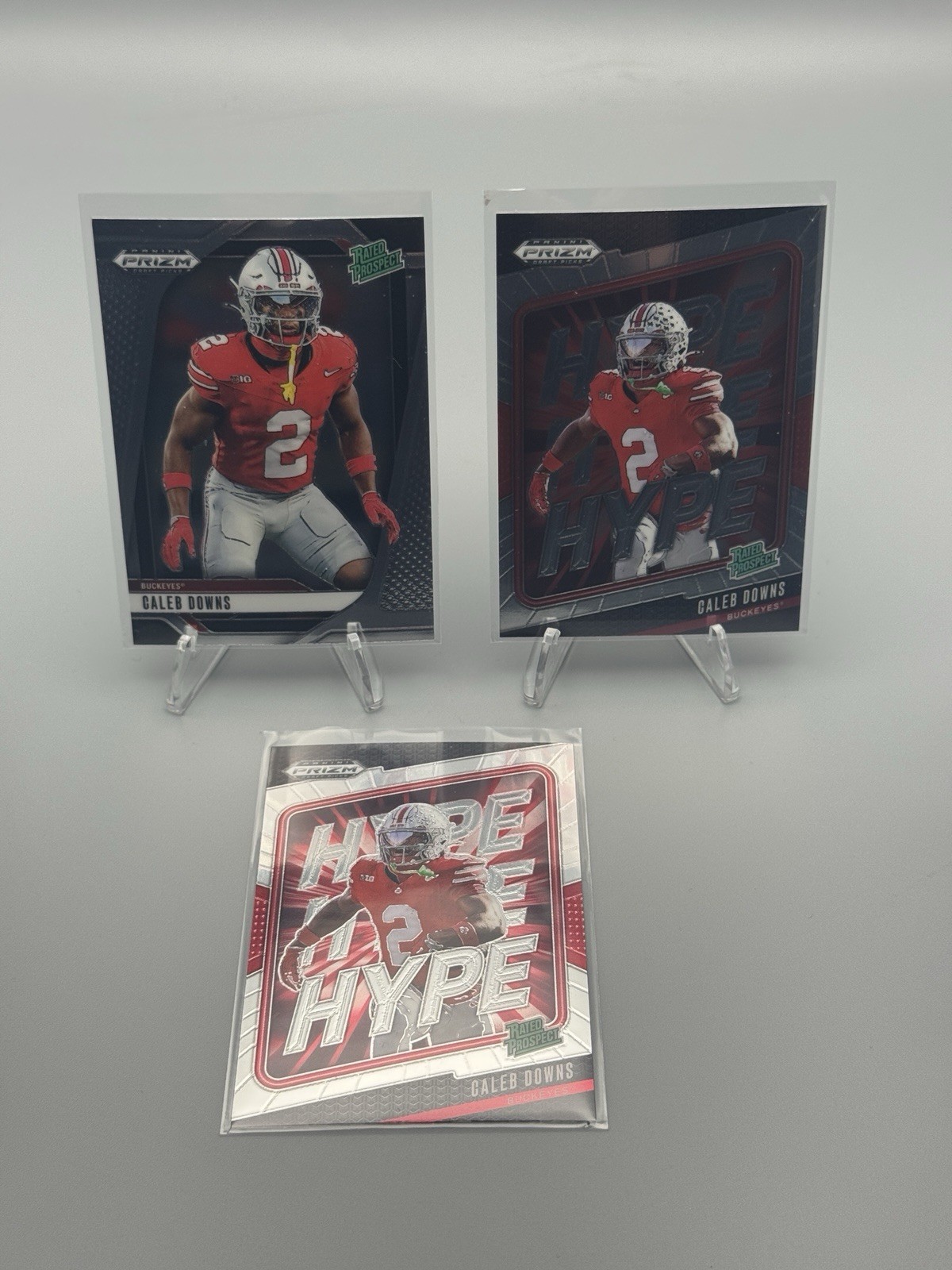 2025 Panini Prizm Draft Picks Caleb Downs 1 Base & 2 Hype Inserts - 3 CARD LOT