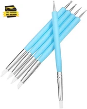 5 Pcs/Set Soft Pottery Clay Tool Silicone & Stainless Steel Two Head Sculpting P