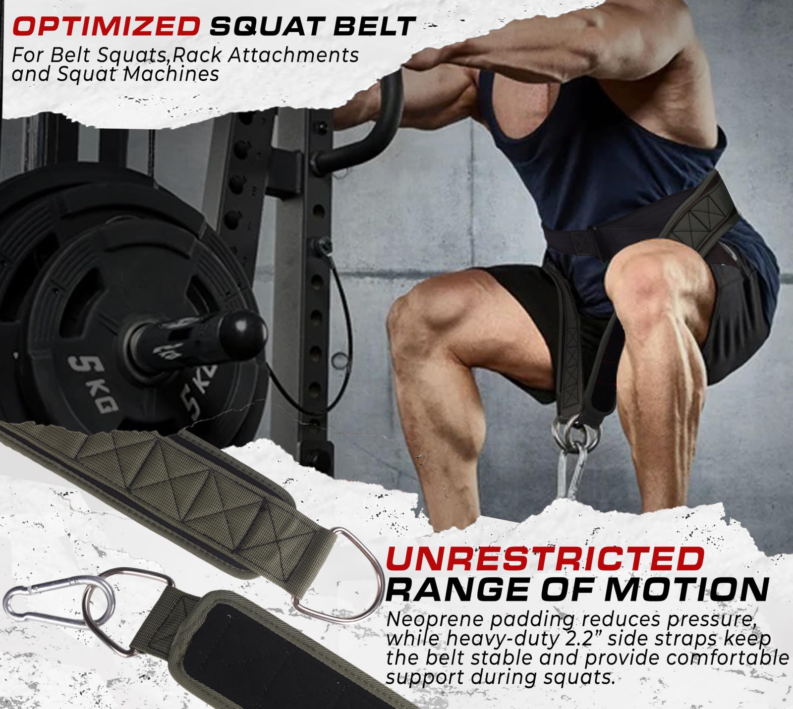 TAVIEW Nylon Belt for Belt Squats, Dip &amp; Squat Machines, 57in, One Size