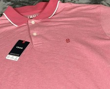 New Mens Izod Polo Shirt Advantage Performance Pink Colorblock Stretch Flex Lg