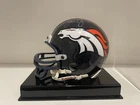 John Elway Signed Mini Helmet NFL Denver Broncos Mounted Memories COA w/ Case
