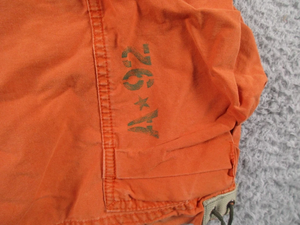 Abercrombie Fitch Shorts Youth Large Orange Cargo Paratrooper Vintage Fatigue - Image 3 of 4