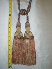 6pcs Double Tassel Curtain Tieback Sara Treasure - red, green, Gold