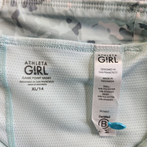Athleta Girl Skort Girls XL Blue Spotted Game Point Skirt Tennis Golf Athletic - Picture 9 of 14