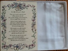 Father In Law Hankie Handkerchief Wedding Poem Groom's Dad Gift From Bride BH104