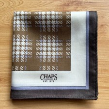 HANDKERCHIEF ART VINTAGE BROWN HOUNDSTOOTH MEN'S POCKET SQUARE COTTON 19" A-0700
