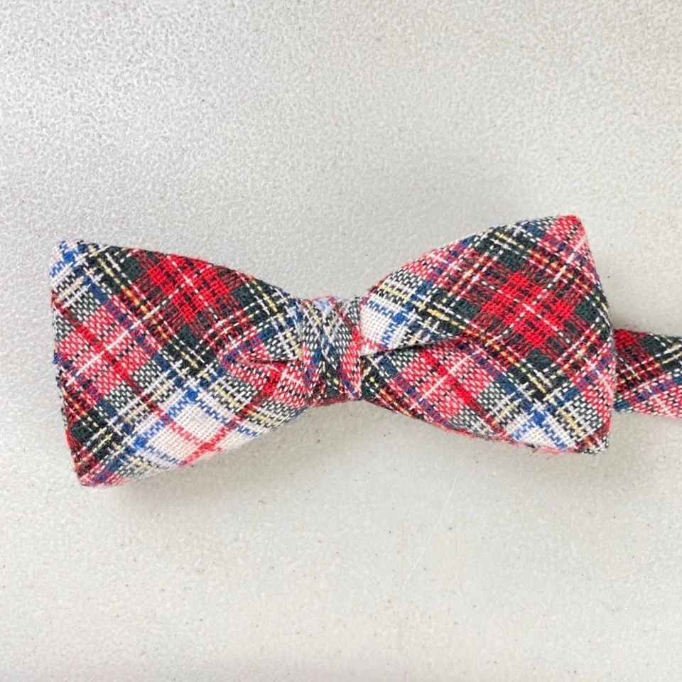 Conjunto formal ajustable vintage de pajarita y faja de tartán a cuadros años 70 Foto 3 de 3