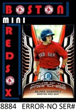1-2014 BOWMAN DRAFT BLACK REFRACTOR MINI FOTF BLAKE SWIHART ERROR MISSING # 1/1?