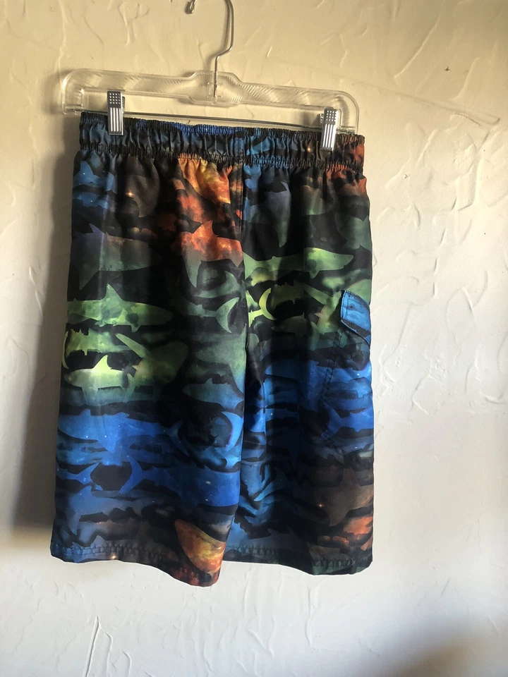 OP Ocean Pacific Shark Print Board Shorts Swim Trunks Lined Boys Youth XL 14-16 - Image 4 of 4