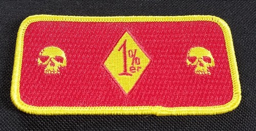 RED and YELLOW 1%er Death Skulls Outlaw Biker MC Jacket Vest HAT PATCH - Picture 5 of 6