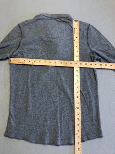 Hollister T Shirt Men's Small Gray Henley Long Sleeve Longboard Logo Tee - Picture 5 of 5