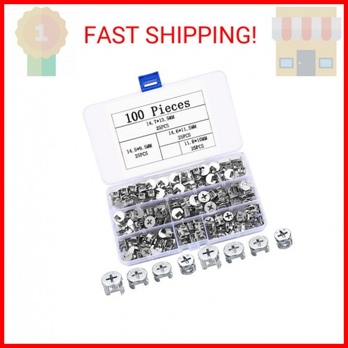 100 Pcs Furniture Cam Lock Nuts, Furniture Connecting Cam Lock Fittings Connecto