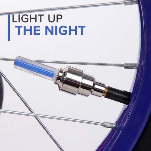 Blue LED Firefly Valve Stem Light for Kids Mini Dirt E-Bikes and Scooter, 2-Pack - Picture 4 of 5