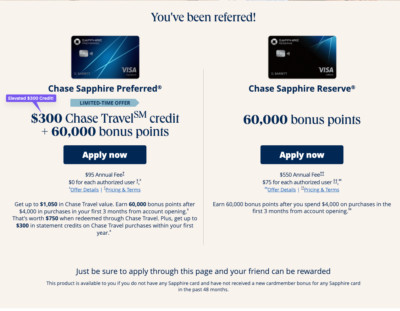 *EXTRA $50 CASH -- Chase Sapphire Reserve Preferred Credit Card Referral Points