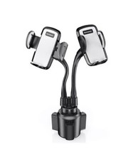 Sopownic Dual Phone Holder for Car Cup Holder Long Flexible Neck 360  Rotatable