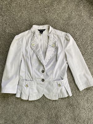 White House Black Market WHBM Women's Gray Jacket Blazer Size