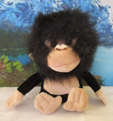 Six Flags Grand Prairie, TX Plush Black Monkey Ape LOVEY 8" Plush w/ Fabric Tag