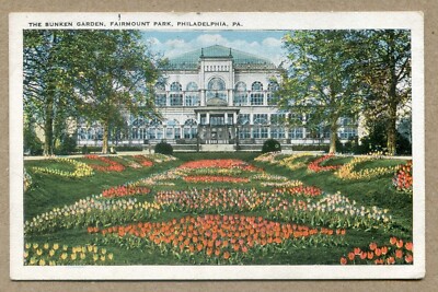 THE SUNKEN GARDEN, Philadelphia AMERICAN OPTOMETRIC ASS 1929 CONVENTION POSTCARD