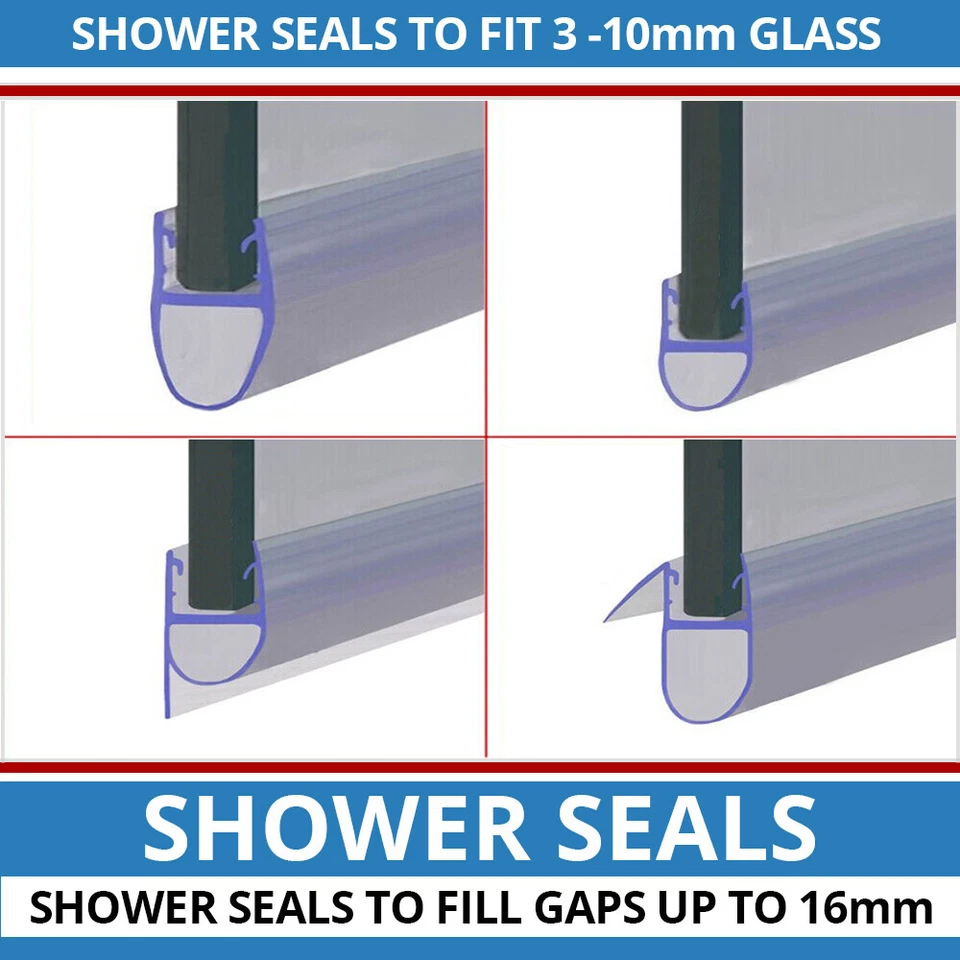 Shower Seals | 3-10mm Glass | Bubble Depths 3-16mm | Bath / Shower Screen Door