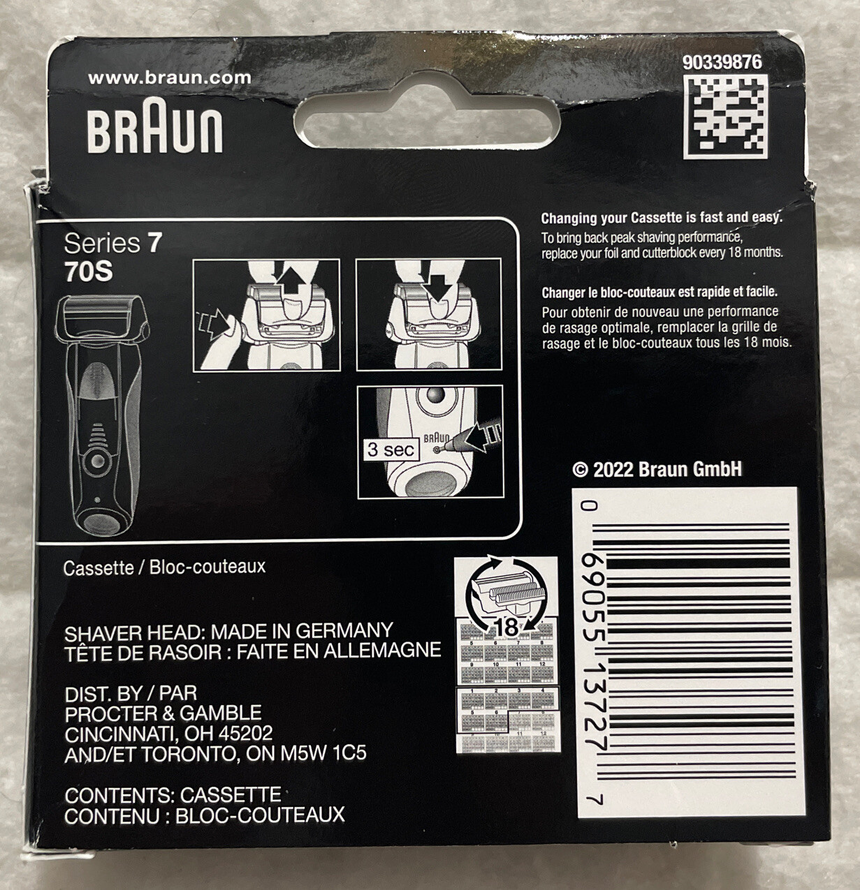 Braun Series 7 70S Electric Shaver Head Replacement Cassette Sealed