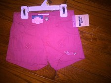 NWT VERY CUTE GIRLS BRIGHT PINK SHORTS ADJUSTABLE WAIST BY OSHKOSH SIZE 4