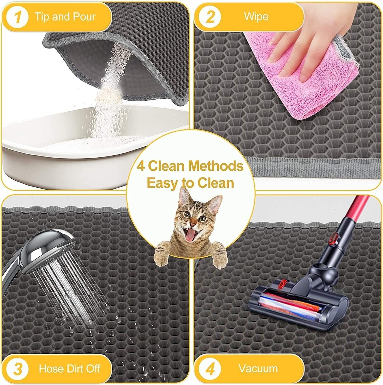 Cat Litter Mat AntiTracking Mat Double Layer Waterproof