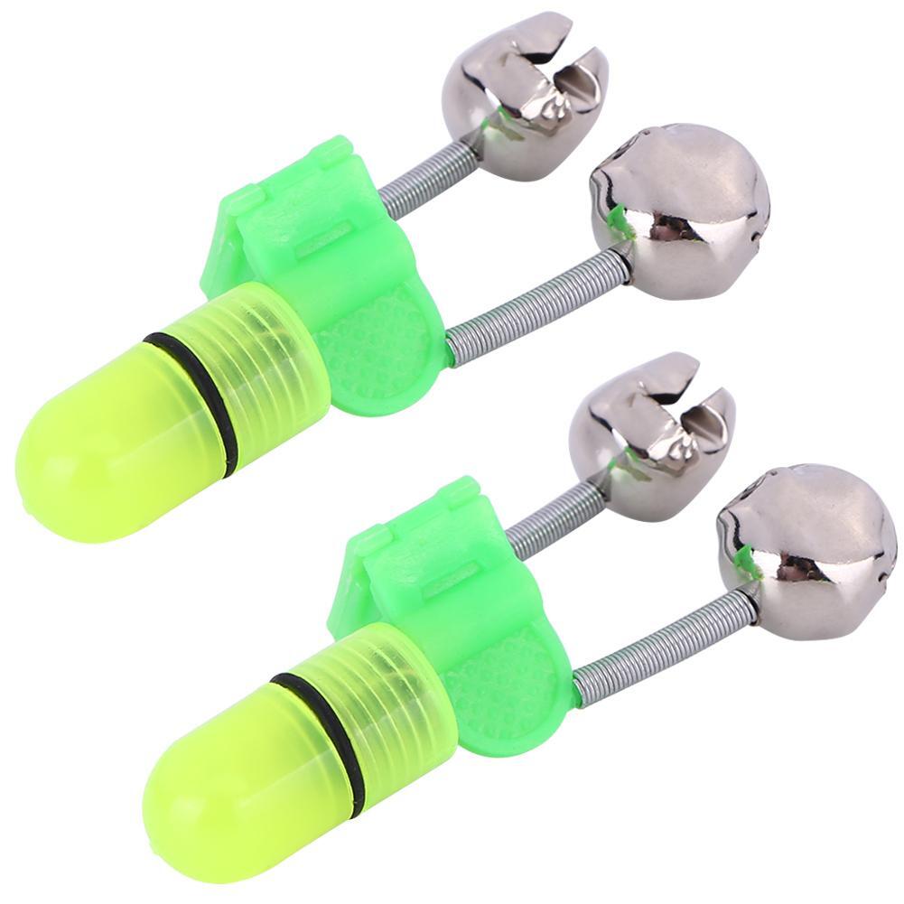 AU Night Fishing Rod Tip Night Light Twin Bells Ring Fish Bait Alarm ...