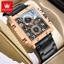 OLEVS Waterproof Quartz Watch Men Luminous Business Luxury Date Men's Strap