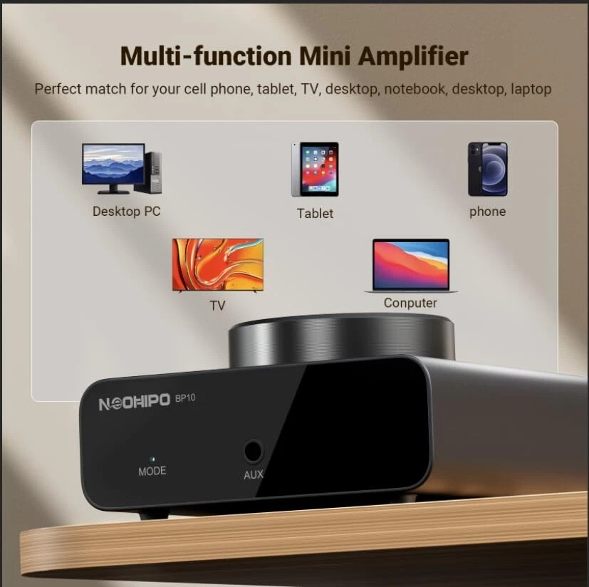 NEOHIPO BP10 Amplifier Class D TPA3116 HiFi Stereo Amp 50W×2 100W Mono Bluetooth - Image 4 of 4