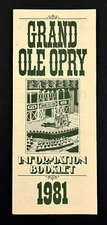 1981 Grand Ole Opry Nashville TN Information Booklet Vintage Travel Brochure