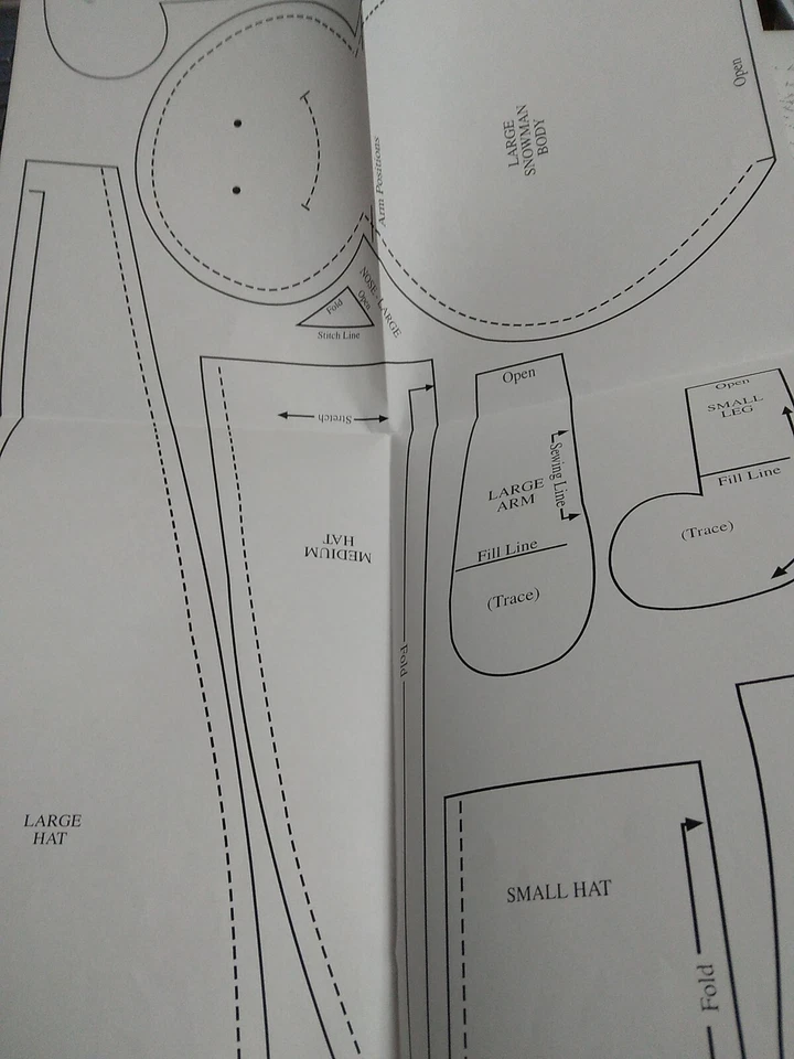 Plush Stuffed Snowman Beany Buddies Doll IJ471 Craft Pattern Indygo Junction - Image 4 of 4
