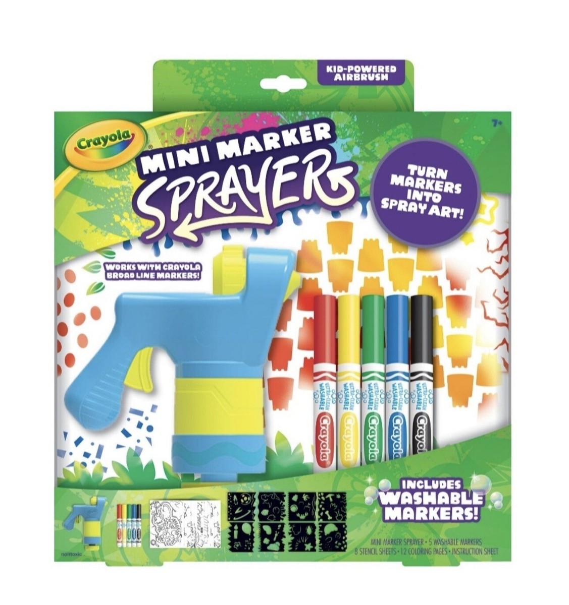 Crayola Mini Marker Sprayer Airbrush Kit Includes Washable
