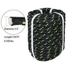 Double Braid Polyester Rope 6180Lbs Breaking Strength 1/2"  150' Bull Rope