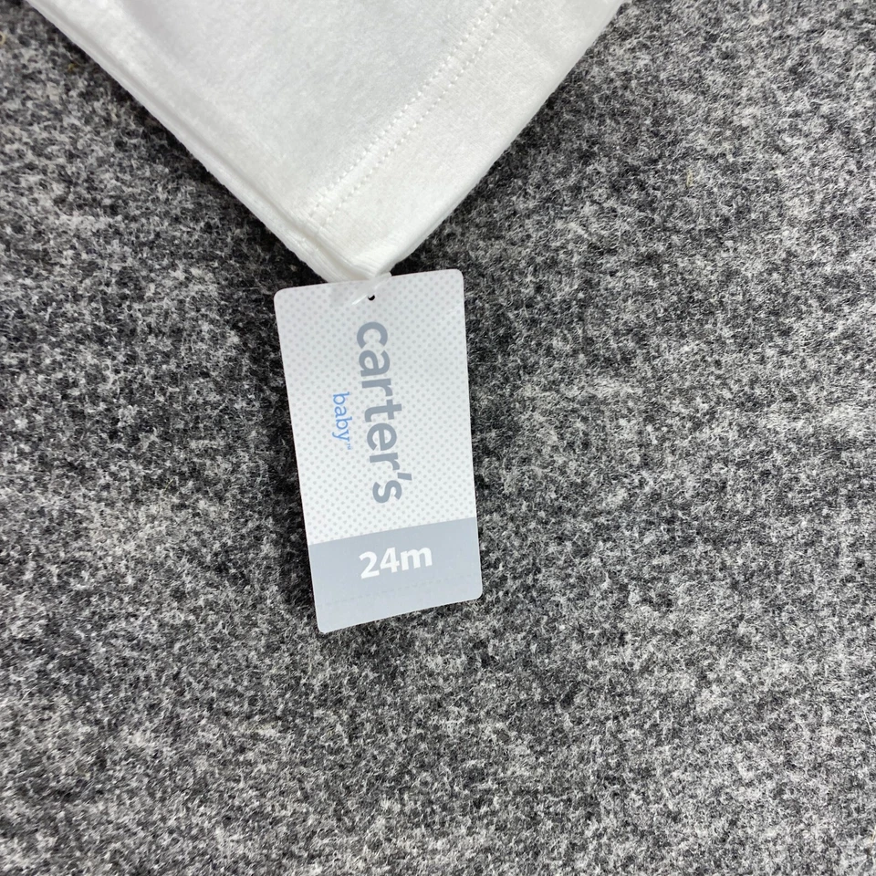 Nuevo Body Carter's Bebé 24 Meses Blanco Cuello Redondo Manga Larga Botón Informal Foto 3 de 4