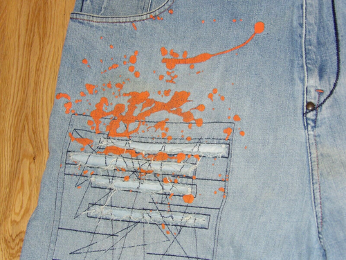 AKADEMIKS Denim Shorts Sz 44 Waist Mens Blue Jeans Hip Hop Distressed Ripped - Picture 2 of 6