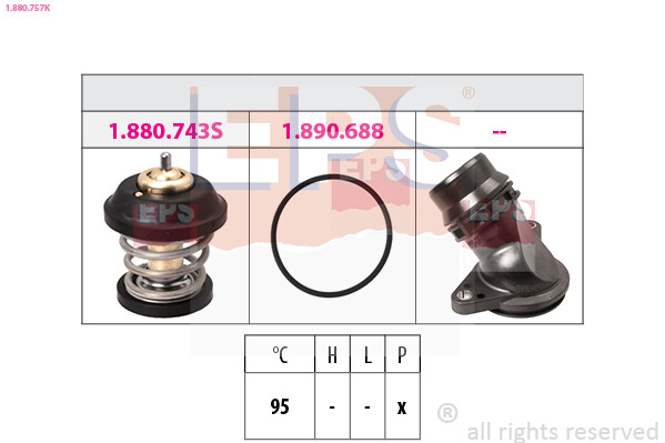 Eps 1.880.757K Thermostat, Coolant For Audi Seat Skoda Vw-image