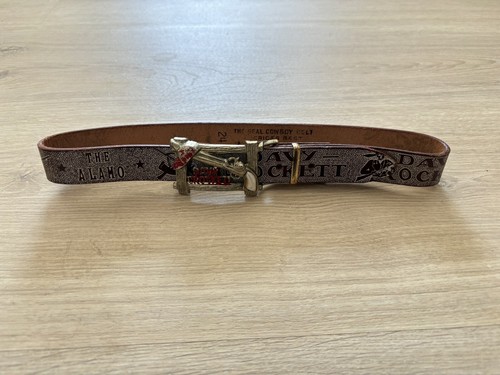 Vintage Davy Crockett Cowhide Cowboy Bridle Belt with Belt Buckle Sz 24 - Picture 3 of 8
